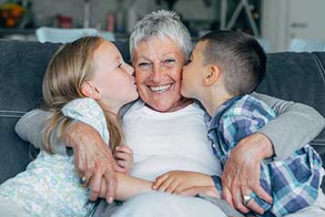 grandmother and grandchildren together