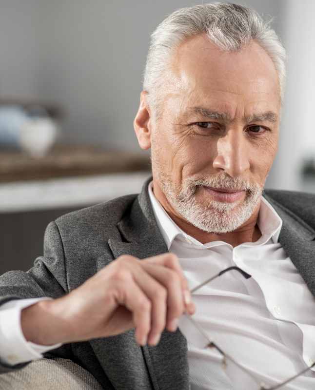 man thinking about writing his life stories