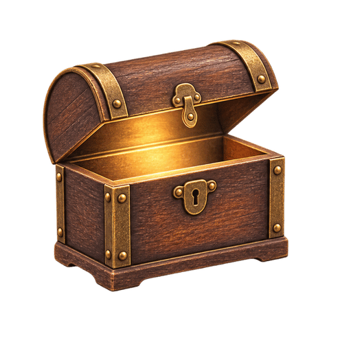 an empty treasure chest representing a life that isn't that interesting